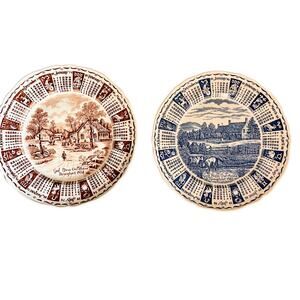 VTG Calendar Plates 1974 & 1981 Zodiac Alfred & Myott Meakin England